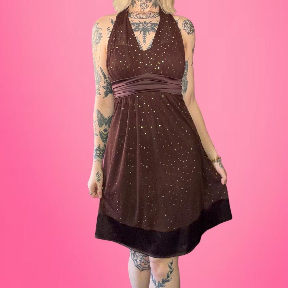 vintage y2k Taboo halter polka dot dress